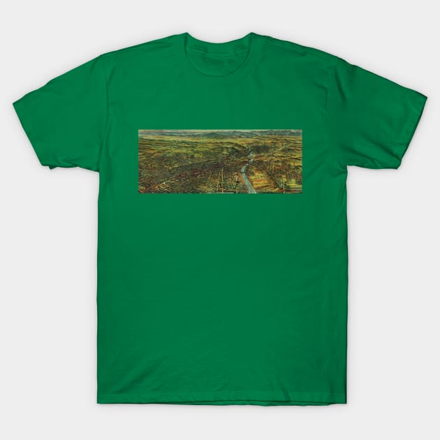 Vintage Map of Los Angeles, California and Santa Ana River T-Shirt by MasterpieceCafe